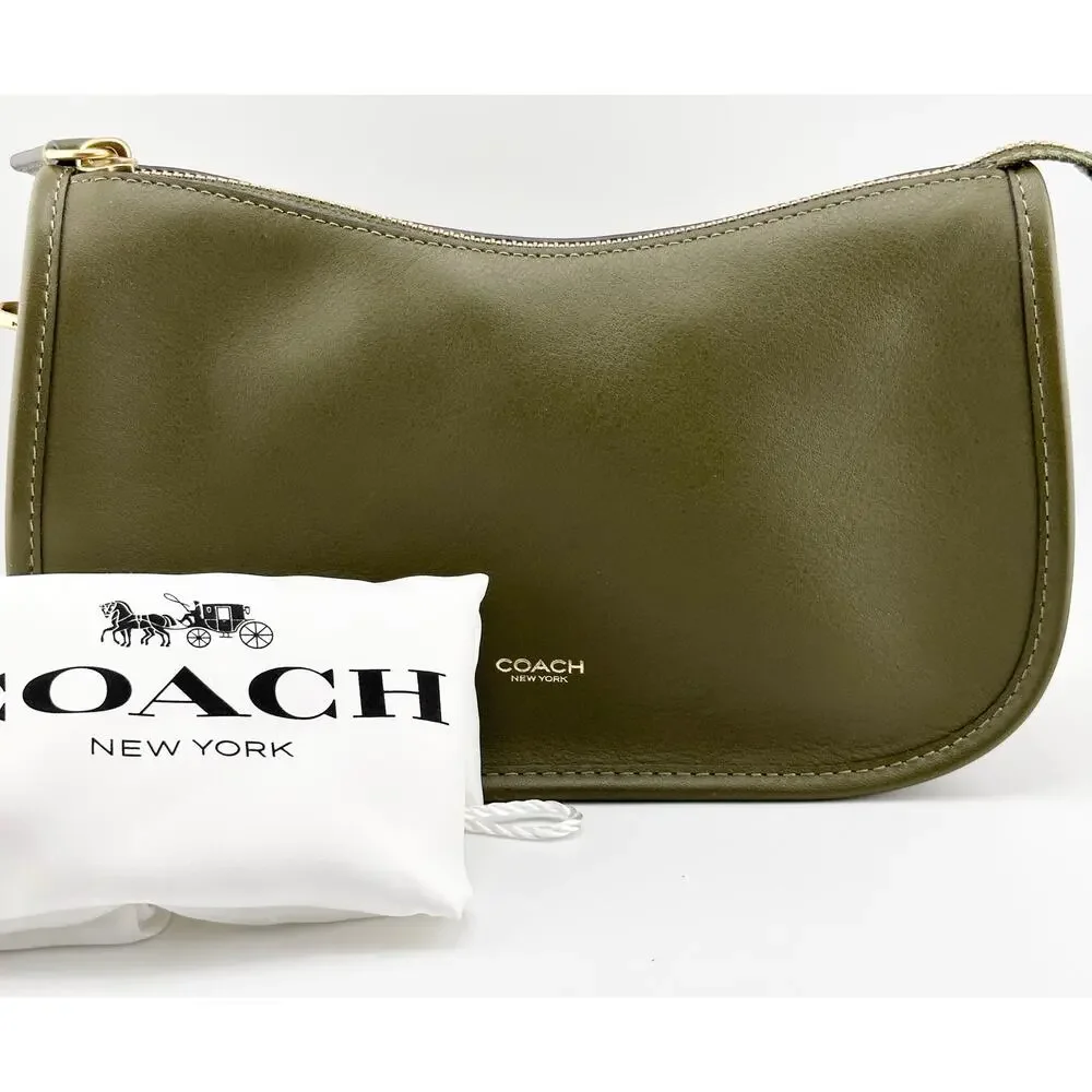 COACH - Waverly Leather Shoulder Bag; OLIVE (THREE STRAP OPTIONS!)